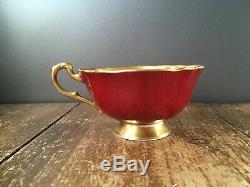 Rare Beautiful Paragon A1572/1 Red Cabbage Rose Gilded Cabinet Tea Cup & Saucer