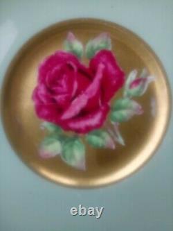 Rare Beautiful Paragon A. 2046/16 Red Cabbage Rose Gilded Cabinet Tea Cup& Saucer