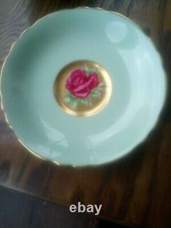 Rare Beautiful Paragon A. 2046/16 Red Cabbage Rose Gilded Cabinet Tea Cup& Saucer