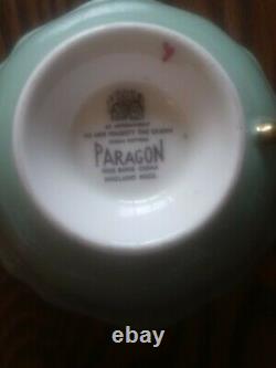 Rare Beautiful Paragon A. 2046/16 Red Cabbage Rose Gilded Cabinet Tea Cup& Saucer