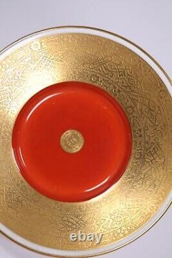 Rare Minton Cup Saucer Bone China T Goode London Orange Gold 8860 Circa 1930