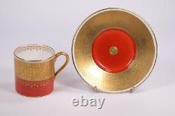 Rare Minton Cup Saucer Bone China T Goode London Orange Gold 8860 Circa 1930