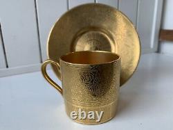 Rare Minton H4601 Rich Gold Encrusted Roses & Branches Coffee Cup & Saucer Set