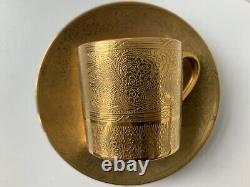 Rare Minton H4601 Rich Gold Encrusted Roses & Branches Coffee Cup & Saucer Set