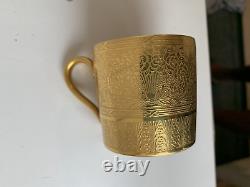 Rare Minton H4601 Rich Gold Encrusted Roses & Branches Coffee Cup & Saucer Set