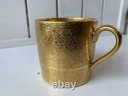 Rare Minton H4601 Rich Gold Encrusted Roses & Branches Coffee Cup & Saucer Set
