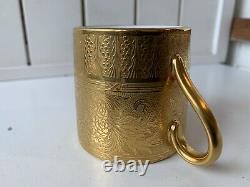 Rare Minton H4601 Rich Gold Encrusted Roses & Branches Coffee Cup & Saucer Set