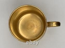 Rare Minton H4601 Solid Gold Acid Etched Roses & Branches Coffee Cup & Saucer