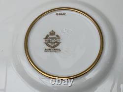 Rare Minton H4601 Solid Gold Acid Etched Roses & Branches Coffee Cup & Saucer