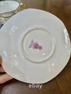 Rare Minton Hand Painted Tiffany Aesthetic Ribbon Bow Tea Cup Saucer Set #2