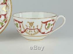 Rare Nantgarw Cup & Saucer, Gilded Urns, Horns, Painted Scrolls & Leaves. C1815