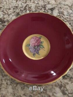 Rare PARAGON Cup & Saucer Hydrangeas COMPLETELY GOLD GILDED INTERIOR