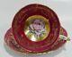 Rare Paragon Floating Pink Rose On Gold Cup & Saucer Hand Painted C1952-60
