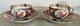 Rare Pair Crown Staffordshire Imari Cabinet Cups & Saucers Hand Painted Gilt