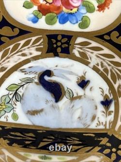 Rare Pair Crown Staffordshire Imari Cabinet Cups & Saucers Hand Painted Gilt
