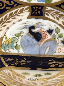Rare Pair Crown Staffordshire Imari Cabinet Cups & Saucers Hand Painted Gilt