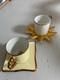 Rare Pair Of Fabulous Edouard Rambaud Limoges Espresso Cups And Saucers Vgc