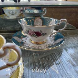 Rare Paragon Fine China 3x Cups And Saucers For Her Majesty The Queen