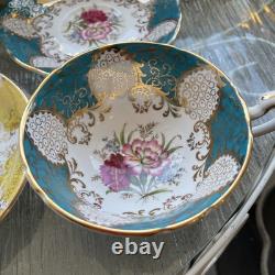 Rare Paragon Fine China 3x Cups And Saucers For Her Majesty The Queen