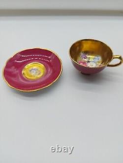 Rare Paragon Gold Cup & Saucer, Floating Rose & Flowers, G6591, Double Warrant