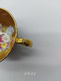 Rare Paragon Gold Cup & Saucer, Floating Rose & Flowers, G6591, Double Warrant