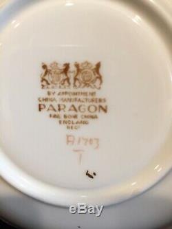 Rare Paragon Pastel Mint Green & Heavy Gold Hibiscus Cup & Saucer A1703