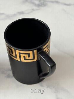 Rare Portmeirion Coffee Tea Set Greek Key Black & Gold Cups/Saucers/Jug/Sugar