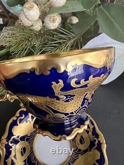 Rare Rosenthal POMPADOUR Gold Dragon Cobalt Blue Gold Cup and Saucer Trio