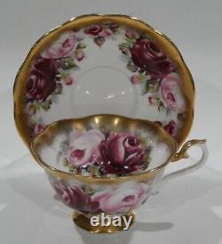 Rare Royal Albert RUBY Red & Pink Roses Cup & Saucer SUMMER BOUNTY Series 1960s