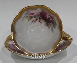 Rare Royal Albert RUBY Red & Pink Roses Cup & Saucer SUMMER BOUNTY Series 1960s