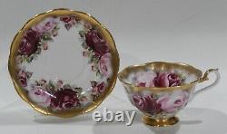 Rare Royal Albert RUBY Red & Pink Roses Cup & Saucer SUMMER BOUNTY Series 1960s
