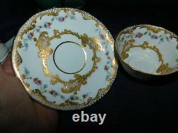 Rare Royal Crown Derby Cup & Saucer Lavish Gilding 4158