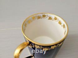 Rare SEVRES Cobalt Blue Gold Cup Saucer Set