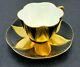 Rare Shelley China Dainty Black & Gold Star Flower Harlequin Cup & Saucer