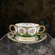 Rare & Stunning Cauldon Two Handled Bouillon Cup & Saucer With Floral & Gold