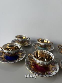 Rare Vintage Adler Love Story Tea Set With Gold