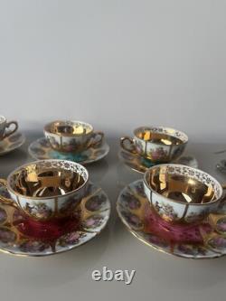 Rare Vintage Adler Love Story Tea Set With Gold