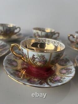 Rare Vintage Adler Love Story Tea Set With Gold