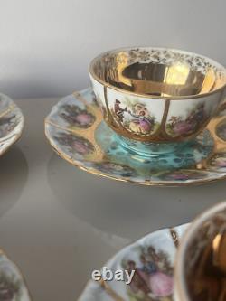 Rare Vintage Adler Love Story Tea Set With Gold