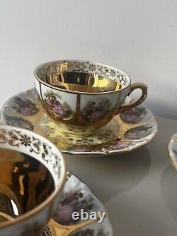 Rare Vintage Adler Love Story Tea Set With Gold