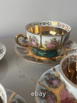 Rare Vintage Adler Love Story Tea Set With Gold