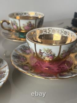 Rare Vintage Adler Love Story Tea Set With Gold