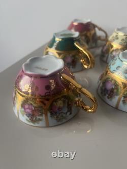 Rare Vintage Adler Love Story Tea Set With Gold