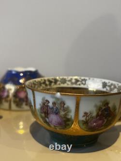 Rare Vintage Adler Love Story Tea Set With Gold