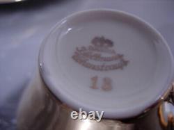 Rare Vintage Gold Porcelain 12pcs Coffee/Tea Set by Johann Seltmann Vohenstrauss