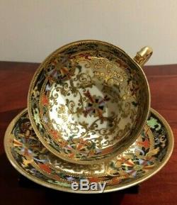 Rare Vintage Nippon Hand Painted Moriage Gold Cup & Saucer Set