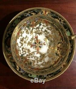 Rare Vintage Nippon Hand Painted Moriage Gold Cup & Saucer Set