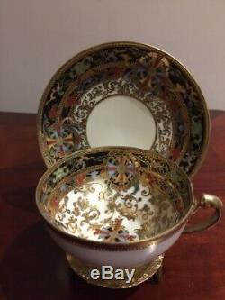 Rare Vintage Nippon Hand Painted Moriage Gold Cup & Saucer Set