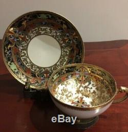 Rare Vintage Nippon Hand Painted Moriage Gold Cup & Saucer Set