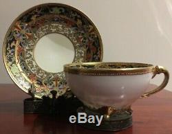 Rare Vintage Nippon Hand Painted Moriage Gold Cup & Saucer Set